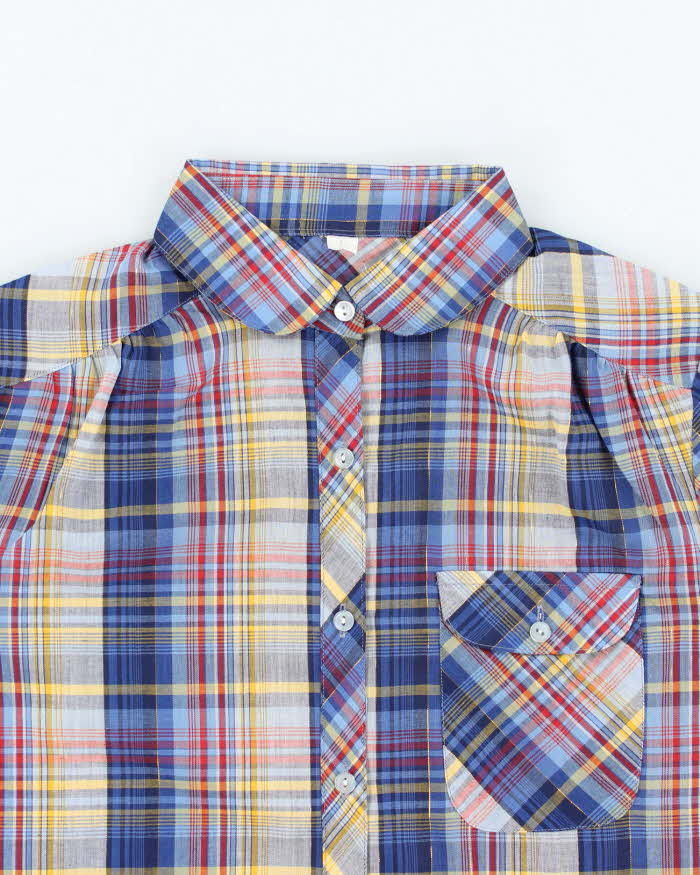 Vintage 80s Brown Checked Shirt - L