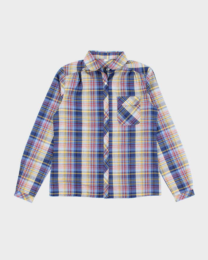 Vintage 80s Brown Checked Shirt - M