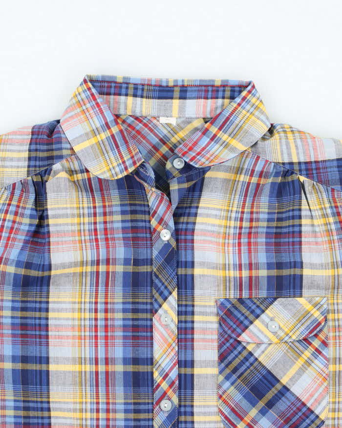 Vintage 80s Brown Checked Shirt - M