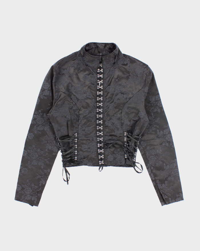 Vintage Gothic Floral Top - M