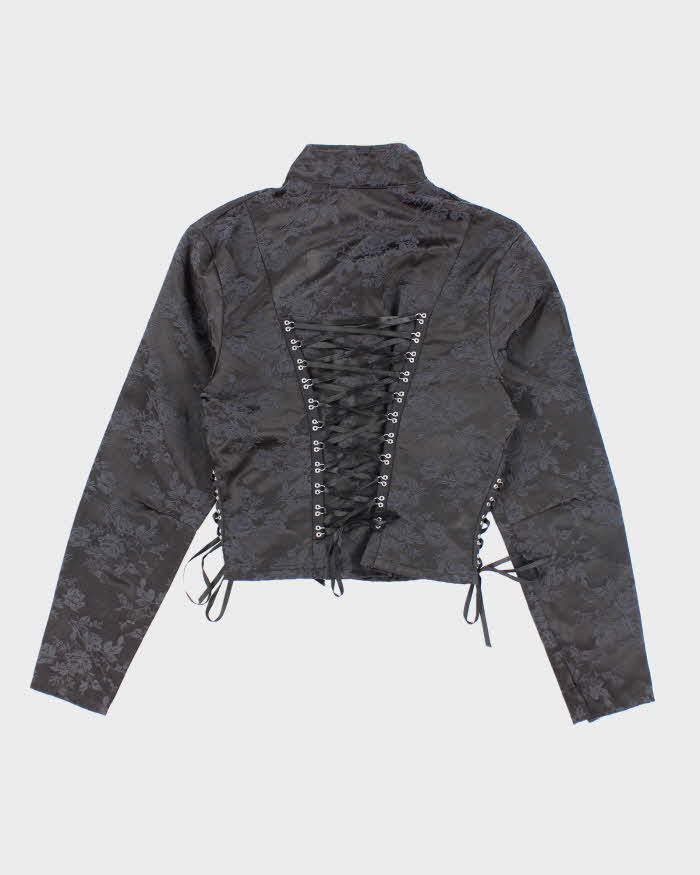 Vintage Gothic Floral Top - M