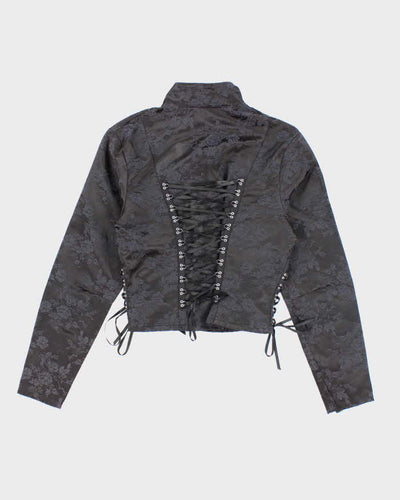 Vintage Gothic Floral Top - M