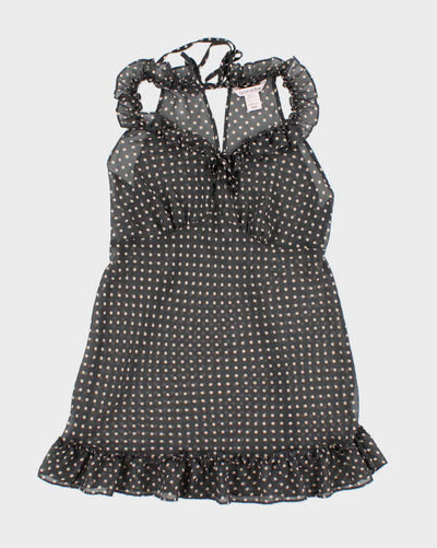 Vintage Y2k 00s La Vie En Rose Polka Dot Mesh Top - M
