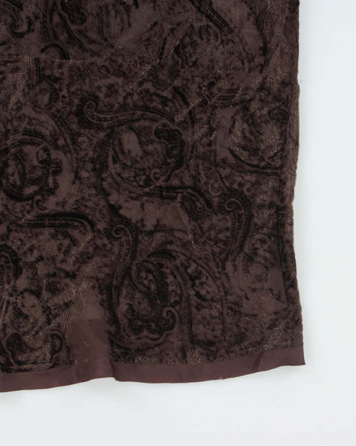 Vintage 90s City Brown Silk Blend Top - M