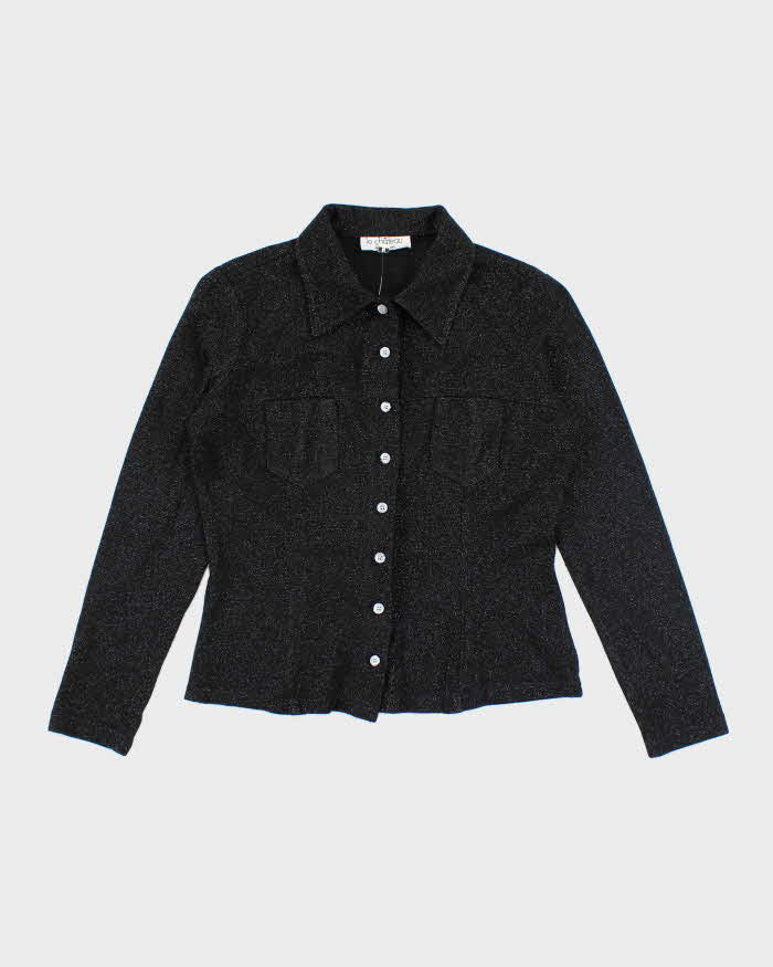 Vintage Y2k 00s Le Chateau Sparkly Blouse - M