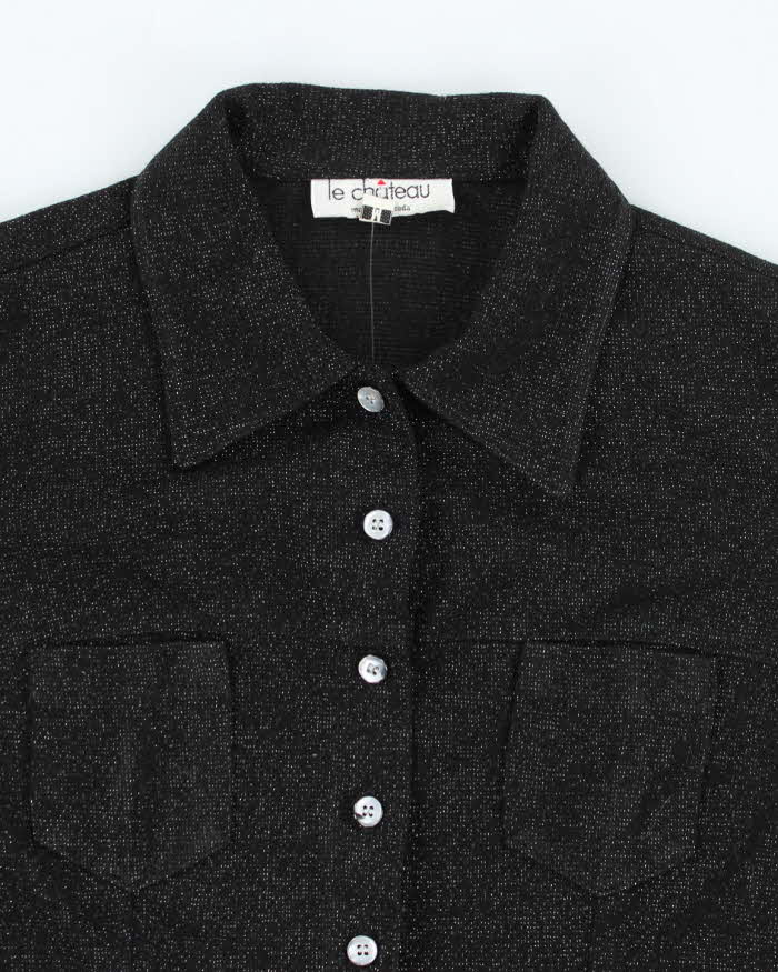 Vintage Y2k 00s Le Chateau Sparkly Blouse - M