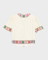 Vintage Armani Collezoni Beaded Silk Blouse - S