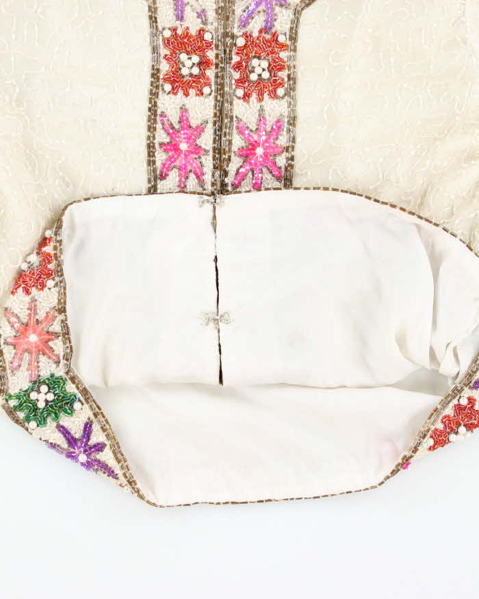 Vintage Armani Collezoni Beaded Silk Blouse - S