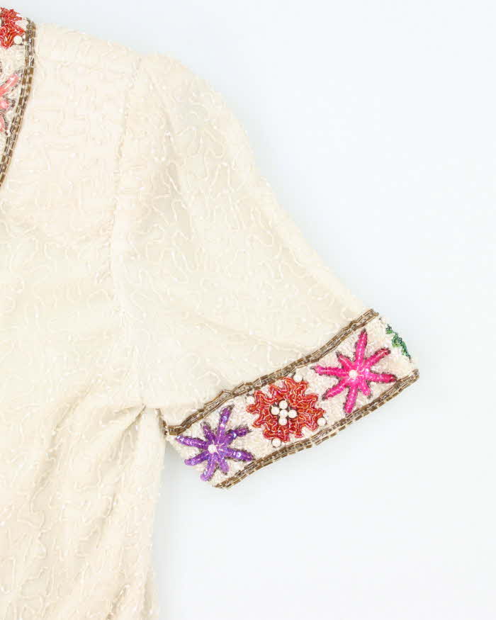 Vintage Armani Collezoni Beaded Silk Blouse - S