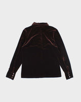 Vintage 90s Gap Brown Velvet Blouse - M