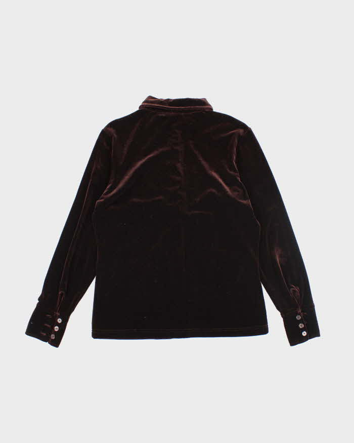 Vintage 90s Gap Brown Velvet Blouse - M