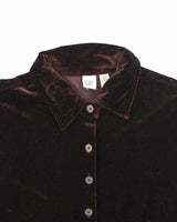 Vintage 90s Gap Brown Velvet Blouse - M