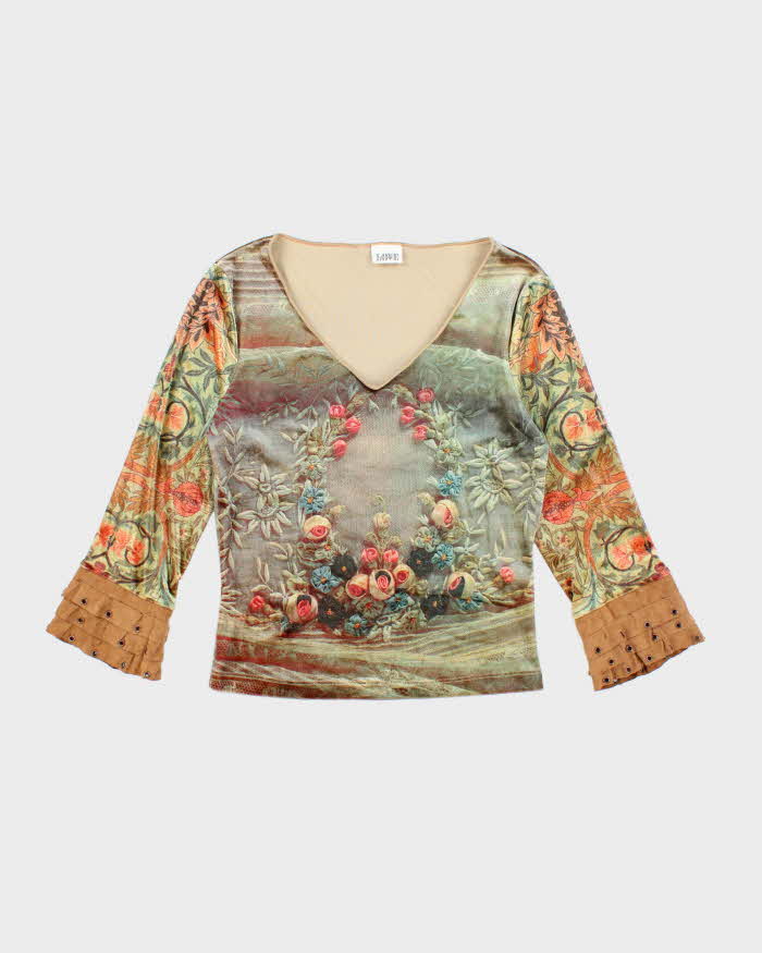 Vintage 90s Love Amour Velvet Top - S