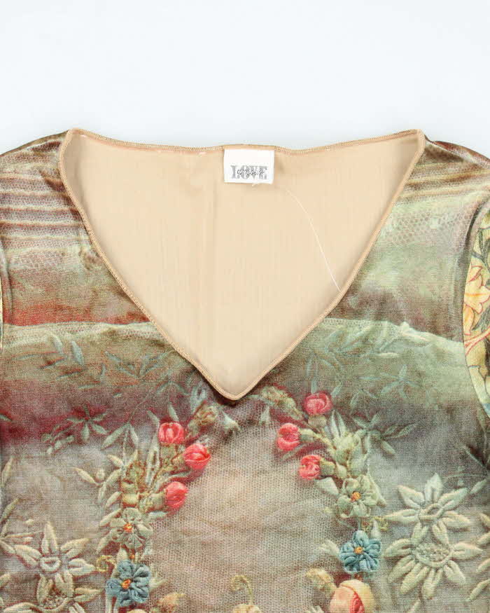 Vintage 90s Love Amour Velvet Top - S