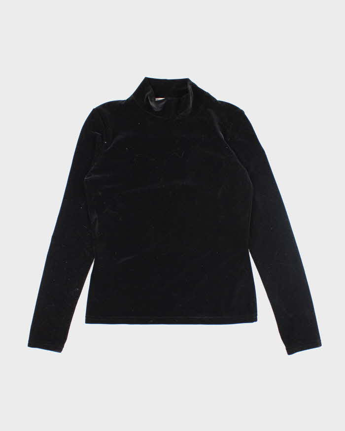 Vintage 90s Matino Black Velvet Top - S