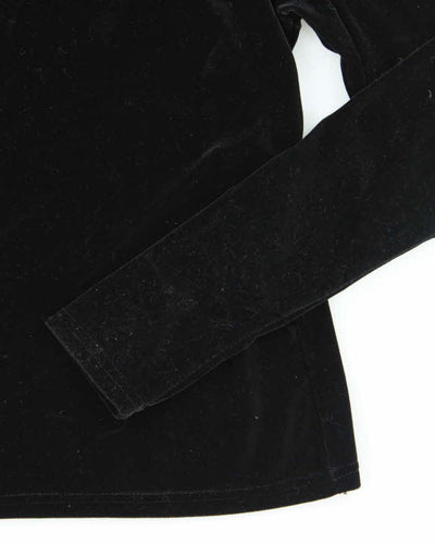 Vintage 90s Matino Black Velvet Top - S