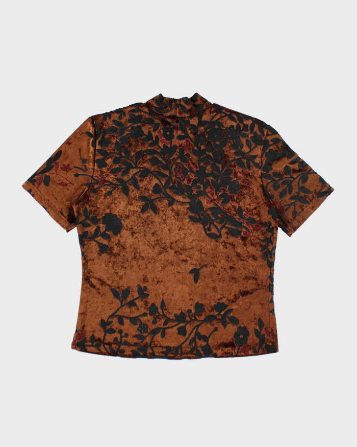 Vintage 90s Como Mesh &amp; Velvet Top - M