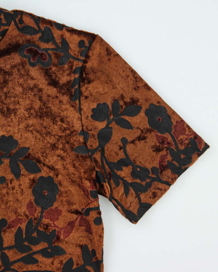 Vintage 90s Como Mesh & Velvet Top - M