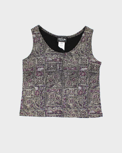 Vintage Y2k 00s Onyx Nite Glittery Top - L