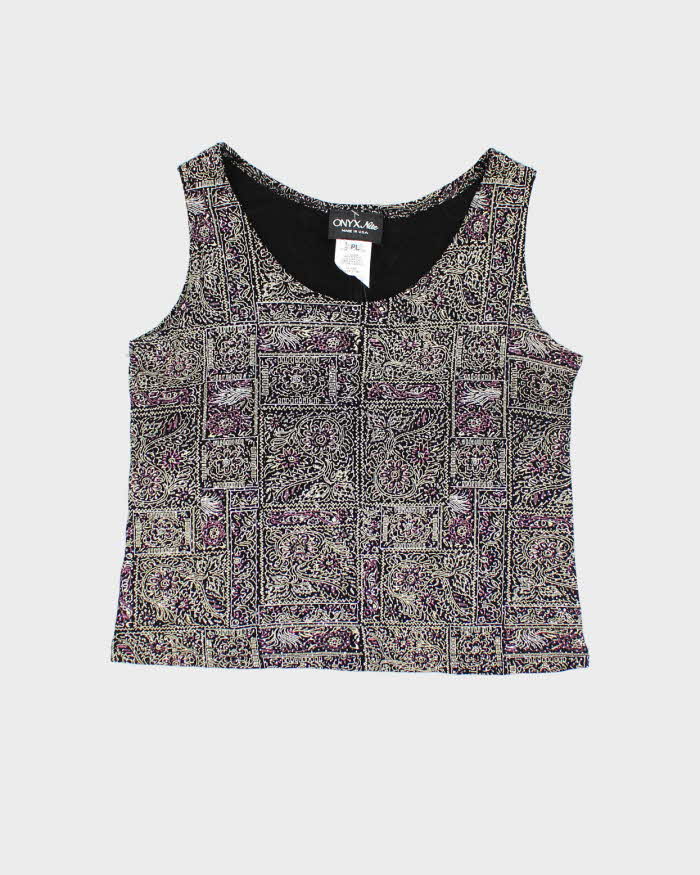 Vintage Y2k 00s Onyx Nite Glittery Top - L