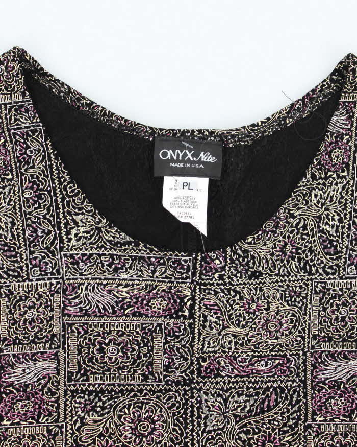 Vintage Y2k 00s Onyx Nite Glittery Top - L