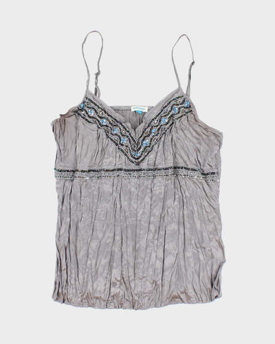 Vintage Y2k 00s Valley Girl Beaded Cami  - M