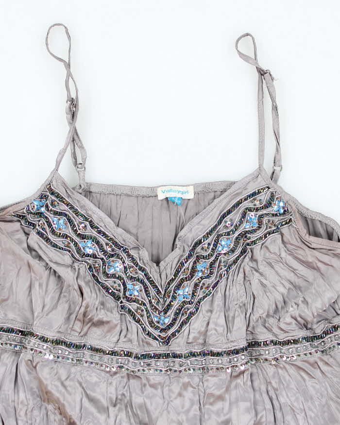 Vintage Y2k 00s Valley Girl Beaded Cami  - M