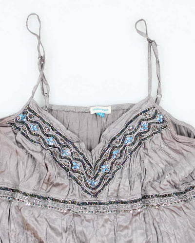 Vintage Y2k 00s Valley Girl Beaded Cami  - M