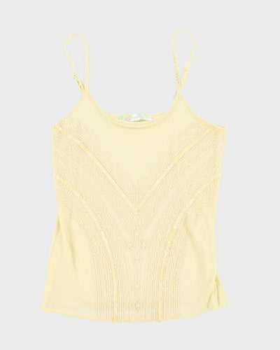 Vintage Y2k 00s Banana USA Beaded Cami  - S