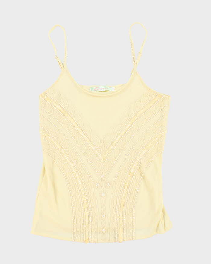 Vintage Y2k 00s Banana USA Beaded Cami  - S