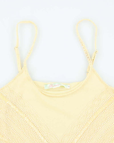 Vintage Y2k 00s Banana USA Beaded Cami  - S