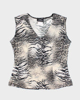 Vintage Y2k 00s ARtex Animal Print Sequin Cami - M