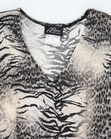 Vintage Y2k 00s ARtex Animal Print Sequin Cami - M