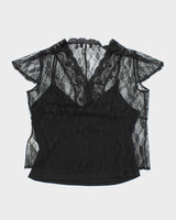 Vintage 90s Nygard Lace Blouse - L