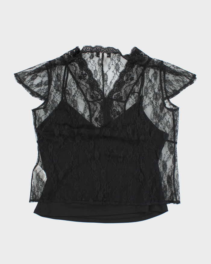 Vintage 90s Nygard Lace Blouse - L