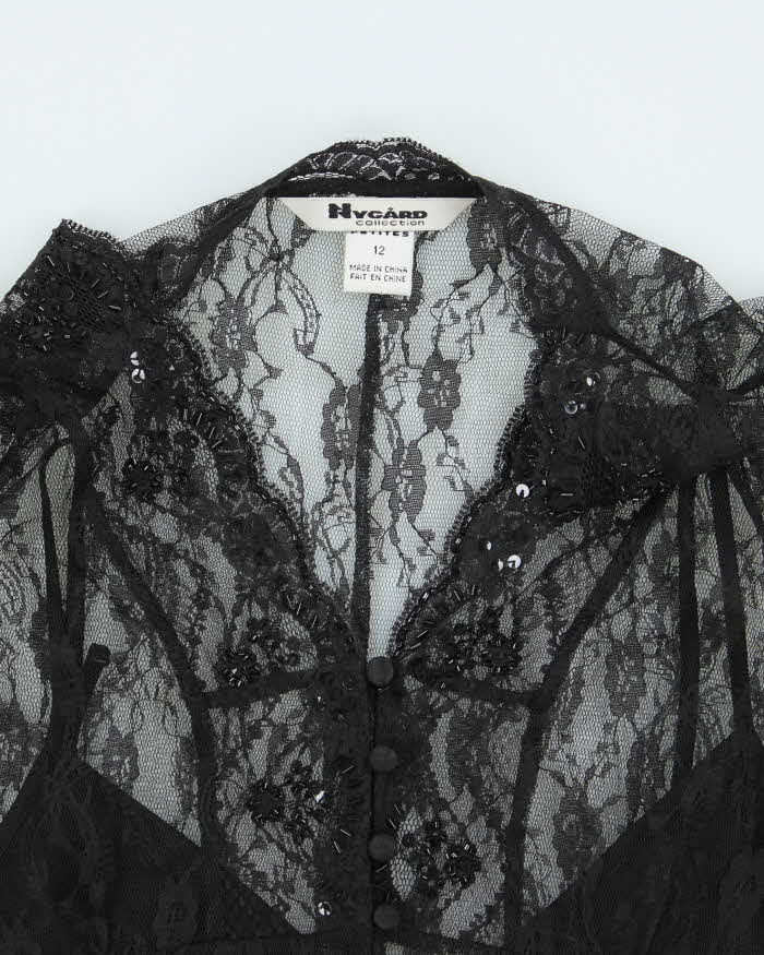 Vintage 90s Nygard Lace Blouse - L