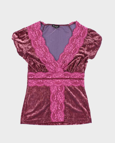 Vintage Y2k 00s Le Chateau Velvet Top - M
