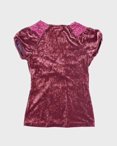 Vintage Y2k 00s Le Chateau Velvet Top - M