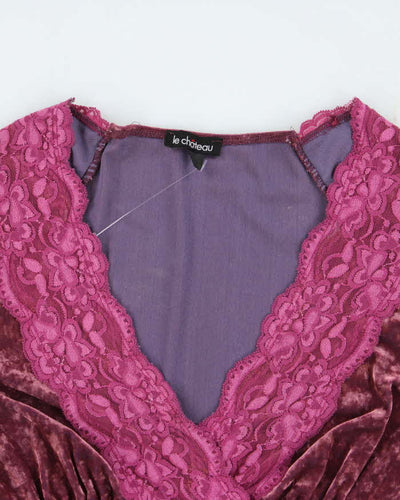 Vintage Y2k 00s Le Chateau Velvet Top - M