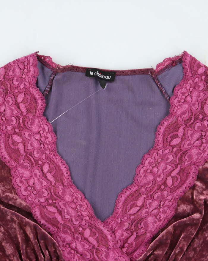 Vintage Y2k 00s Le Chateau Velvet Top - M