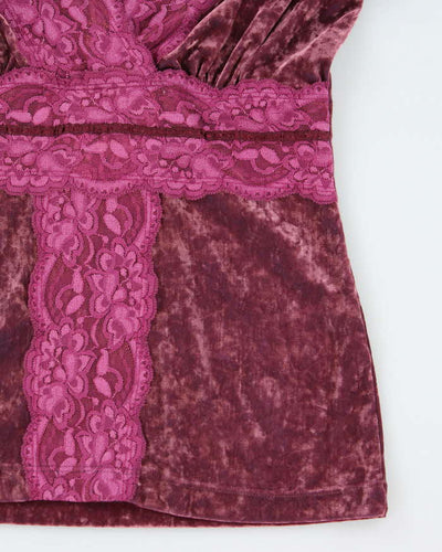Vintage Y2k 00s Le Chateau Velvet Top - M