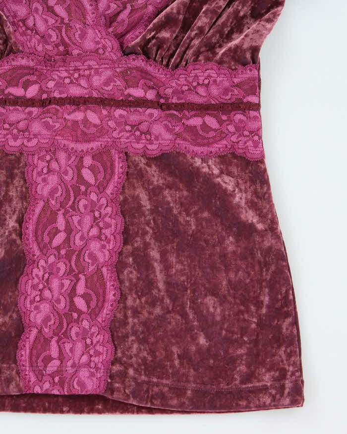 Vintage Y2k 00s Le Chateau Velvet Top - M