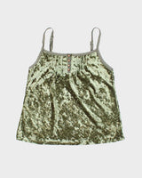 Vintage Y2k 00s DKNY Green Velvet Cami - S