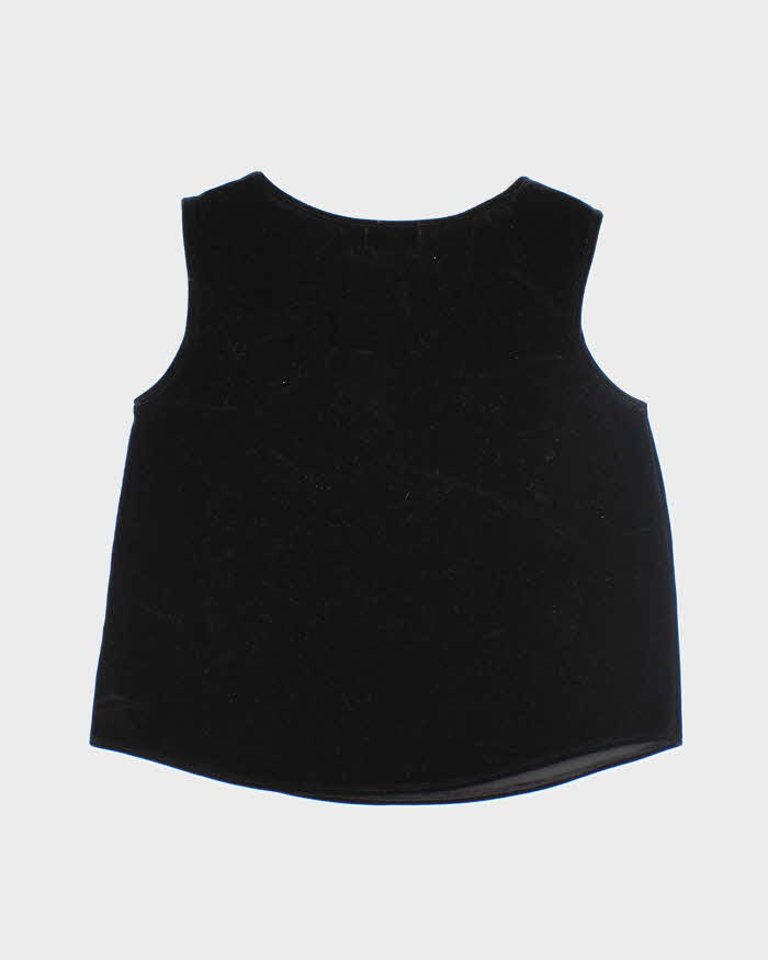 Vintage 90s Piccadilly Black Velvet Top - M
