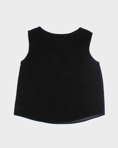 Vintage 90s Piccadilly Black Velvet Top - M