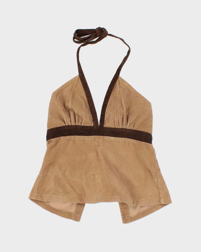 Vintage 90s 00s Levi's Corduroy Backless Halter Neck Top - L