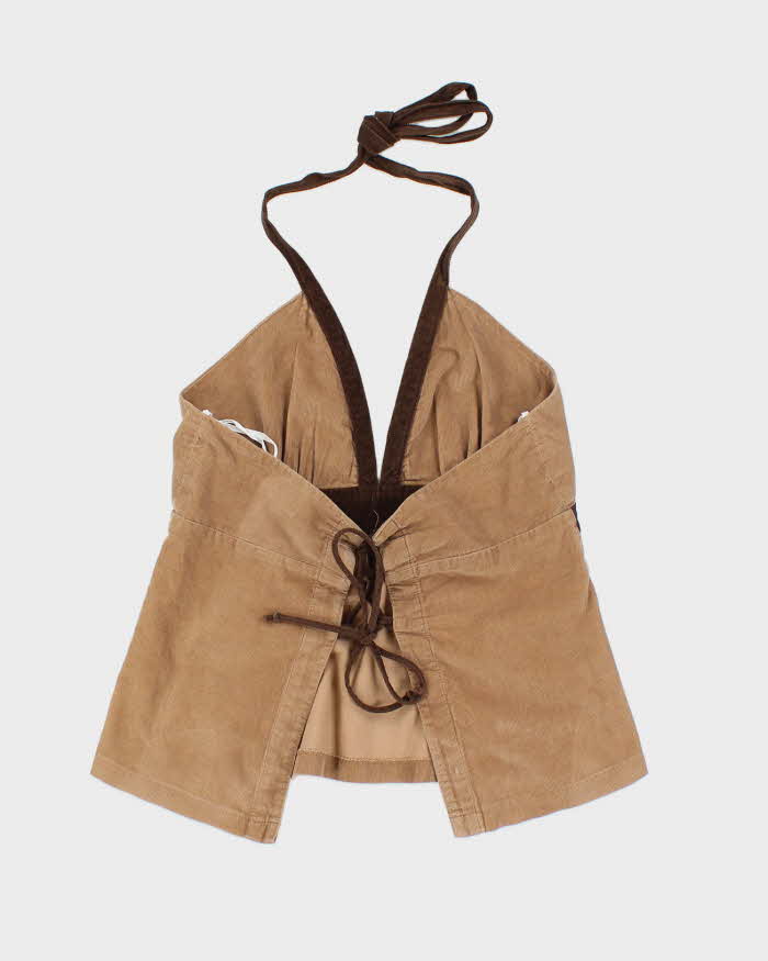 Vintage 90s 00s Levi's Corduroy Backless Halter Neck Top - L