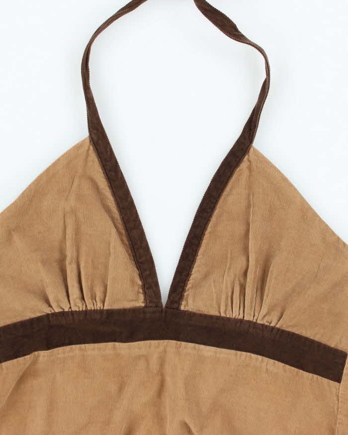Vintage 90s 00s Levi's Corduroy Backless Halter Neck Top - L