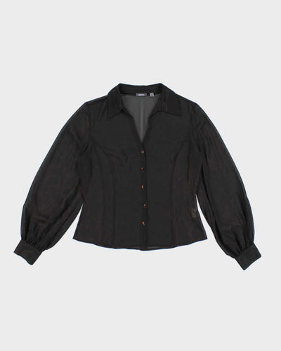 Vintage Y2k 00s Mexx Sparkly Mesh Blouse - M