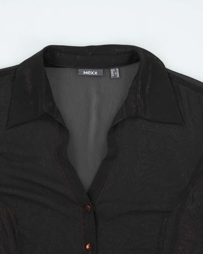 Vintage Y2k 00s Mexx Sparkly Mesh Blouse - M